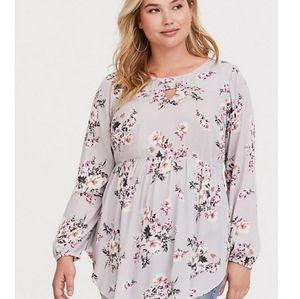 Torrid Gray Floral Tunic
